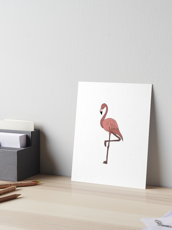 Pink Flamingo On One Leg Framed On Canvas Print