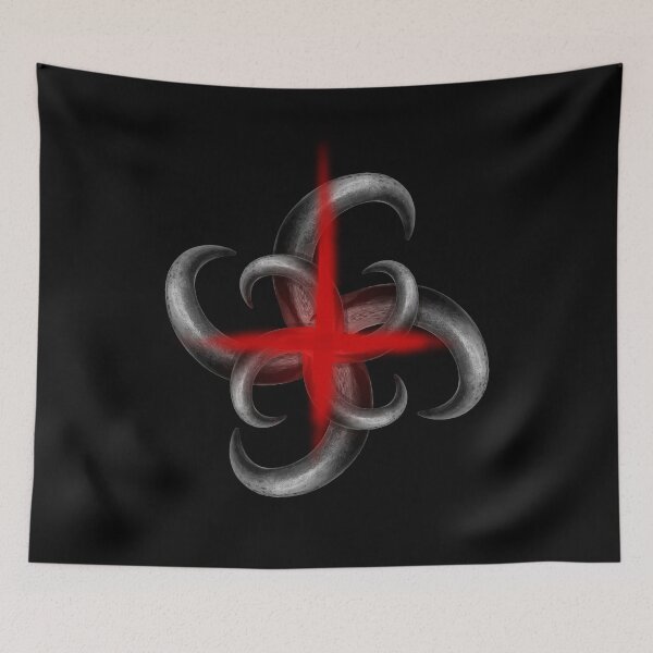 Item preview, Horned red crucifix designed and sold by wetchickenlip.
