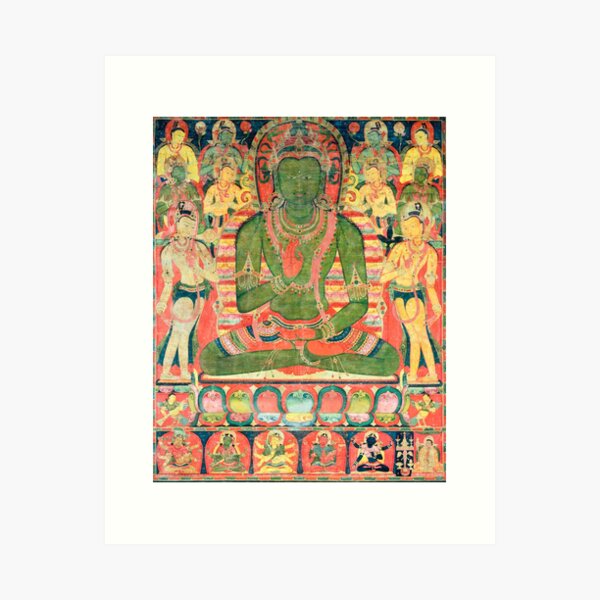 Aperçu de l'œuvre Amoghasiddhi, le Bouddha de la Terre Pure du Nord, XIIIe siècle créée et vendue par Vintage Wall Art.