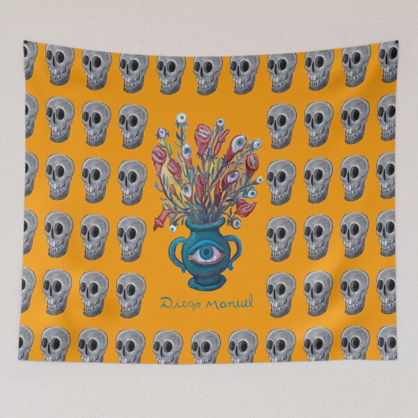 Item preview, Blue vase and skulls 4 designed and sold by Diego Manuel Rodriguez.