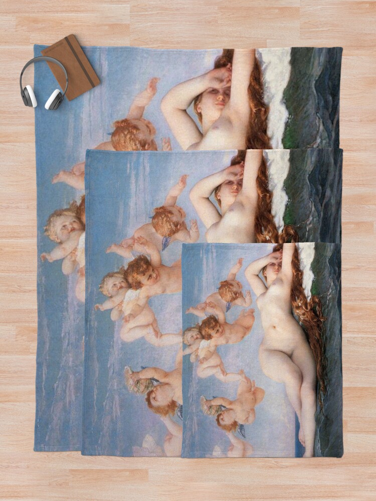 Alternate view of The #Birth of #Venus, Alexandre Cabanel 1875 #TheBirthofVenus #BirthofVenus Throw Blanket