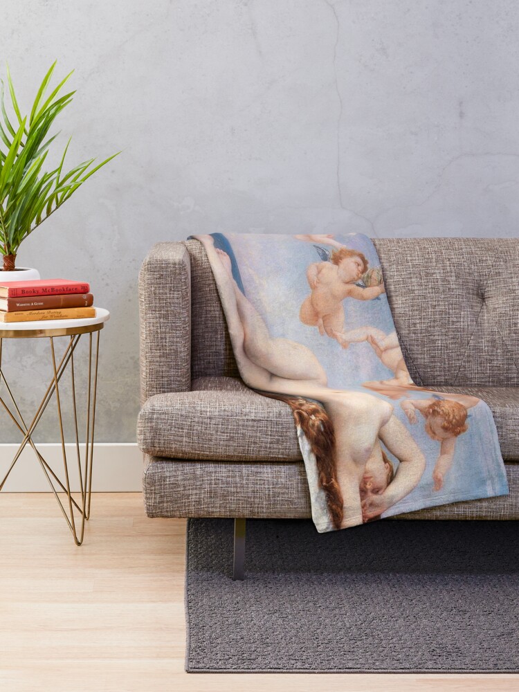 Alternate view of The #Birth of #Venus, Alexandre Cabanel 1875 #TheBirthofVenus #BirthofVenus Throw Blanket