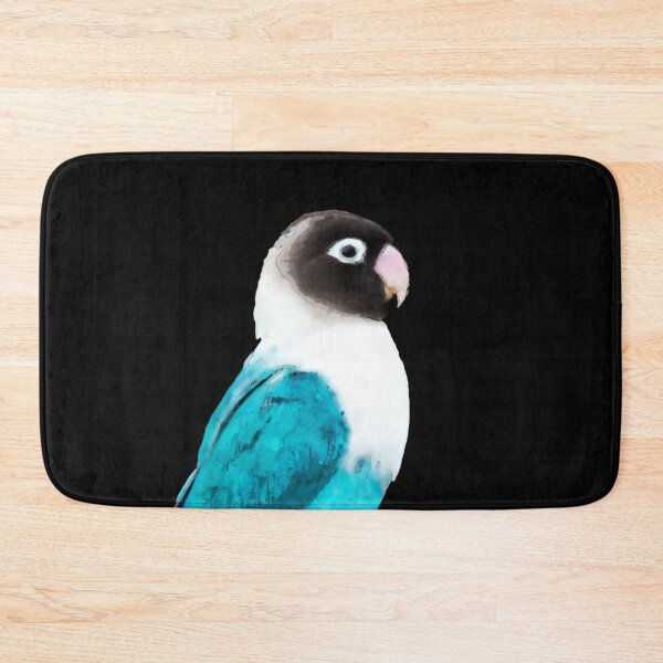 Item preview, Dramabite Masked Lovebird, Black-masked Lovebird, Collared Lovebird (Agapornis personatus)  Blue Parrot Bird designed and sold by dramabite.