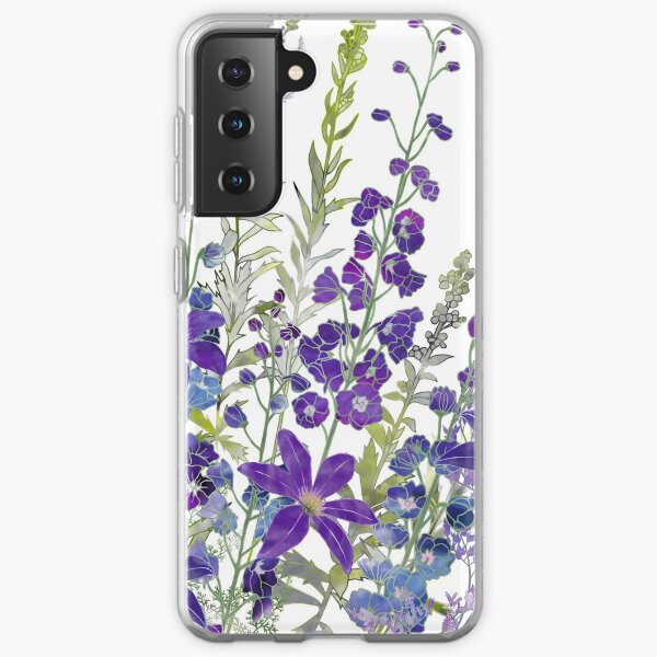 Purple Clematis & Delphiniums Samsung Galaxy Soft Case