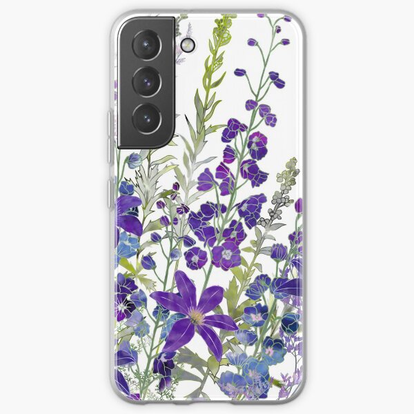 Purple Clematis & Delphiniums Samsung Galaxy Soft Case