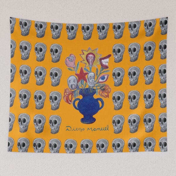 Item preview, Blue vase and skulls designed and sold by Diego Manuel Rodriguez.