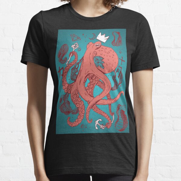 Royal Octopus Coral Moonlit Essential T-Shirt