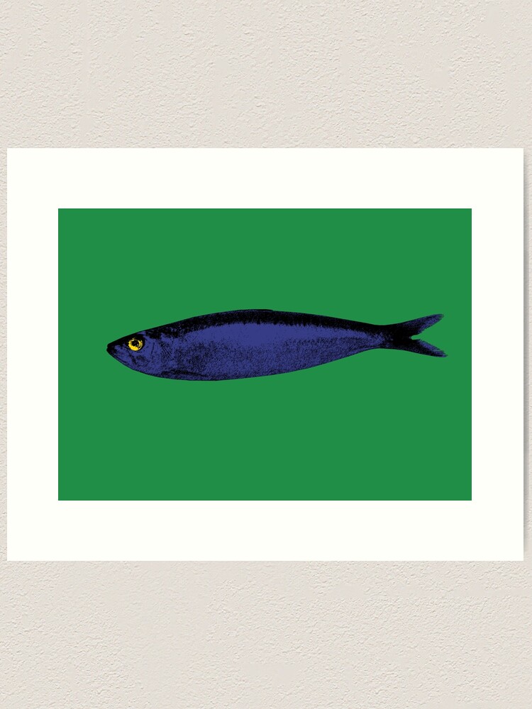 Thumbnail 1 von 3, Kunstdruck, Blaue Sardine designt und verkauft von Lisbon-dreams.