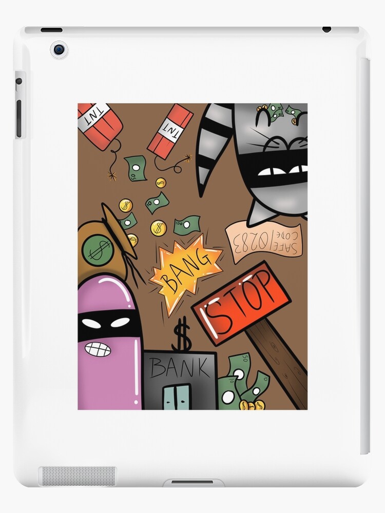 Bankuberfall Cartoon Ipad Hulle Skin Von Morgandesigns24 Redbubble