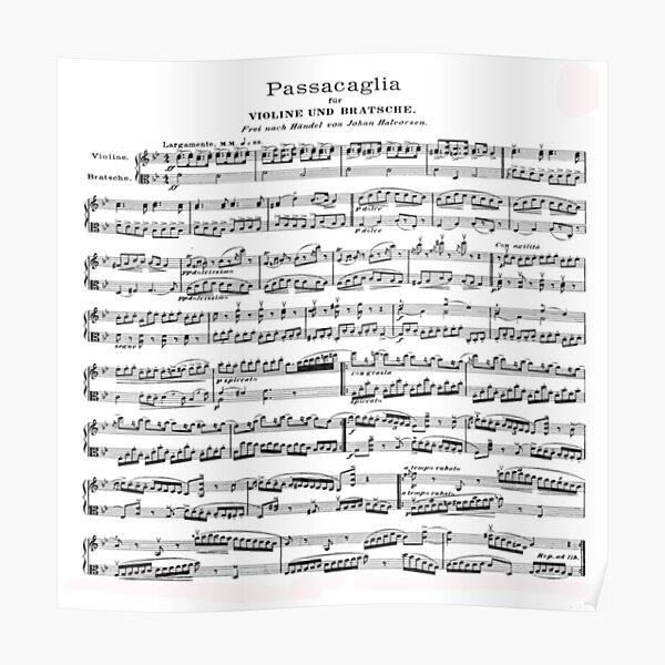 Passacaglia sheet music Poster
