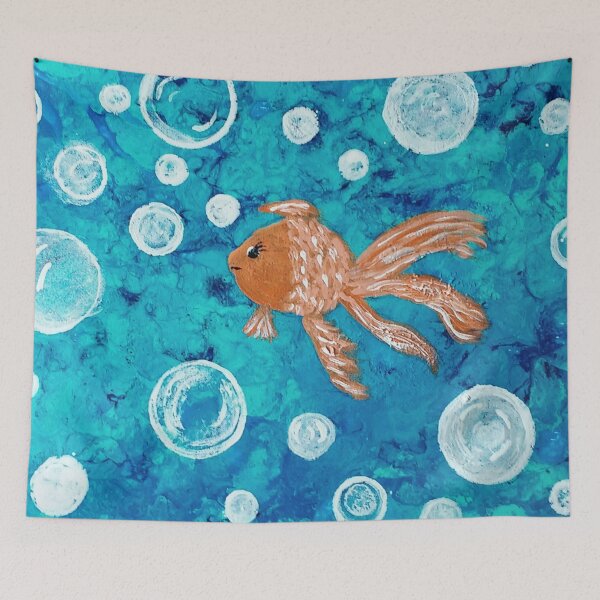 Item preview, goldfish in a world of bubbles designed and sold by Julie Oliver.