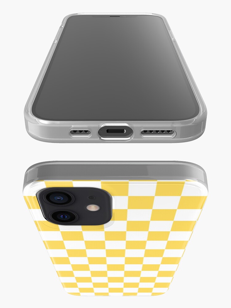 Alternate view of Yellow + White Checkerboard iPhone Case & Cover