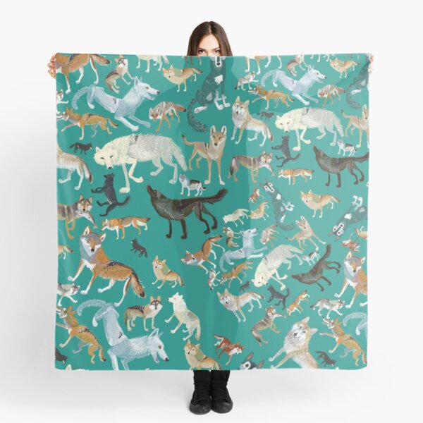Wolves of the World (Green pattern) Scarf