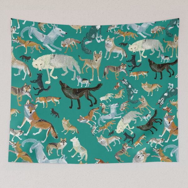 Item preview, Wolves of the World (Green pattern) designed and sold by belettelepink.