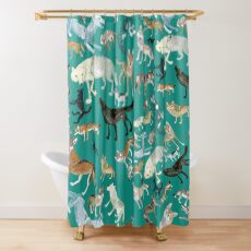 Cortina de ducha Wolves of the World (Green pattern)