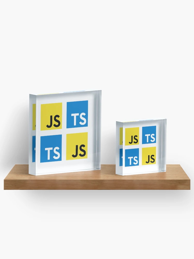 Thumbnail 3 of 5, Acrylic Block, JavaScript and TypeScript (White) designed and sold by hellkni9ht.