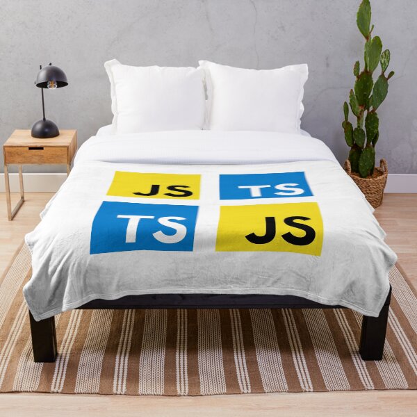 Aperçu de l'œuvre JavaScript et TypeScript (blanc) créée et vendue par hellkni9ht.
