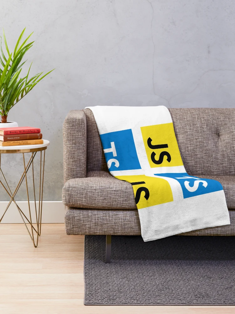 Thumbnail 2 of 6, Throw Blanket, JavaScript and TypeScript (White) designed and sold by hellkni9ht.