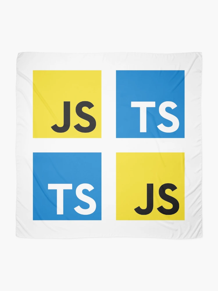 Thumbnail 2 von 3, Tuch, JavaScript und TypeScript (Weiß) designt und verkauft von hellkni9ht.