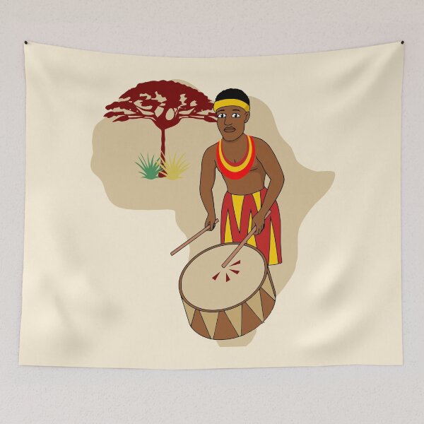 Item preview, AFRICA MAP AND DRUM designed and sold by ReignGFX.