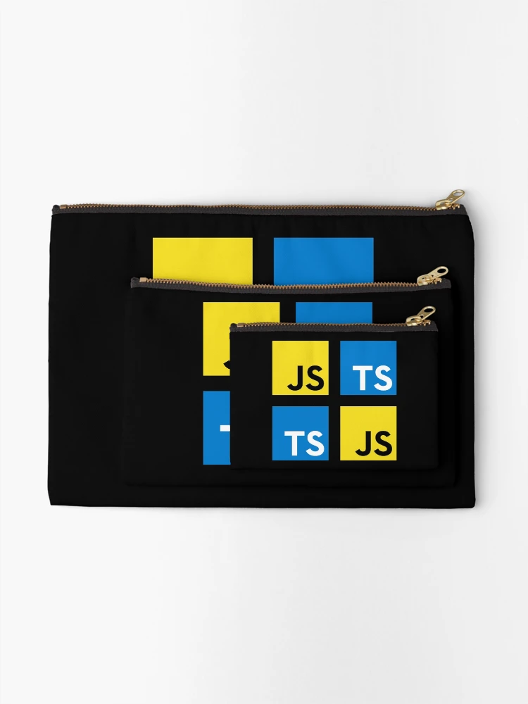 Thumbnail 2 of 4, Zipper Pouch, JavaScript and TypeScript (Black) designed and sold by hellkni9ht.