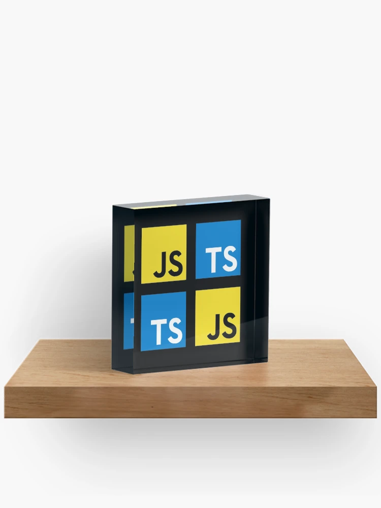 Thumbnail 2 of 5, Acrylic Block, JavaScript and TypeScript (Black) designed and sold by hellkni9ht.