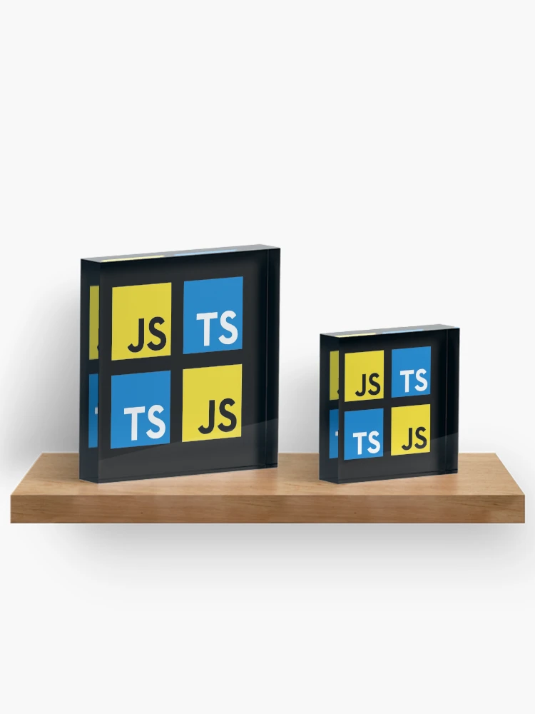Thumbnail 3 of 5, Acrylic Block, JavaScript and TypeScript (Black) designed and sold by hellkni9ht.