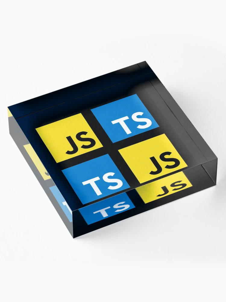 Thumbnail 4 of 5, Acrylic Block, JavaScript and TypeScript (Black) designed and sold by hellkni9ht.
