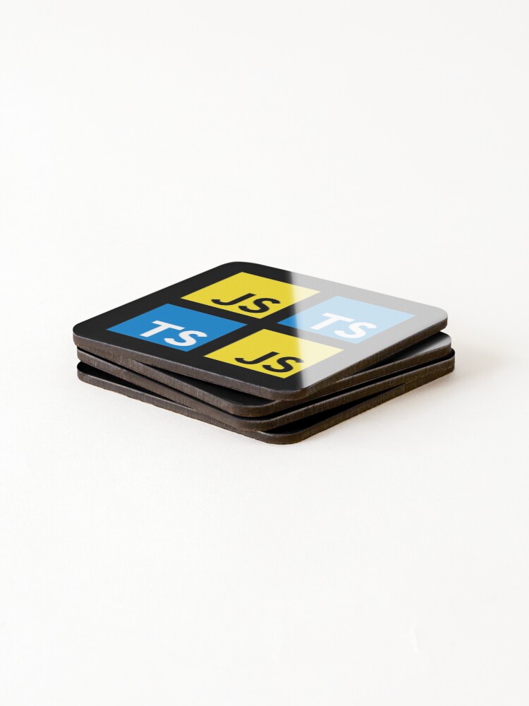 Thumbnail 4 of 5, Coasters (Set of 4), JavaScript and TypeScript (Black) designed and sold by hellkni9ht.
