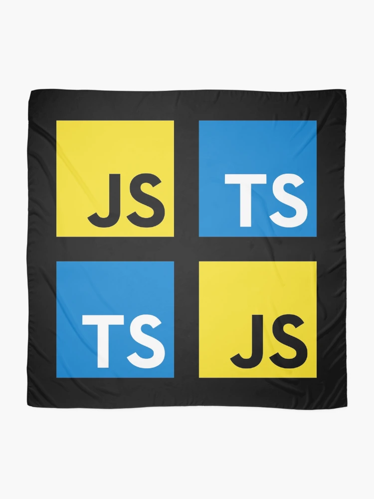 Thumbnail 2 of 3, Scarf, JavaScript and TypeScript (Black) designed and sold by hellkni9ht.