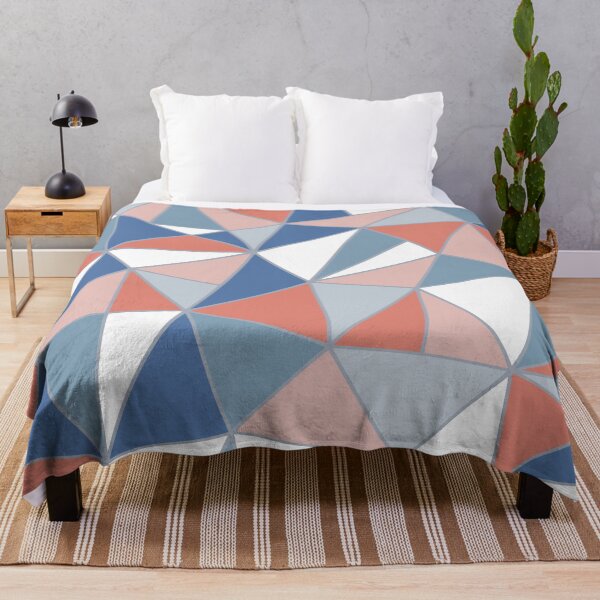 Item preview, Abstract Geometric Pattern, Coral, Blue, Blush Pink designed and sold by meggydesigns.