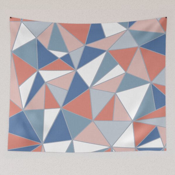 Item preview, Abstract Geometric Pattern, Coral, Blue, Blush Pink designed and sold by meggydesigns.