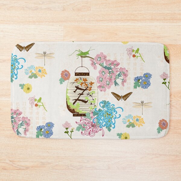 Item preview, Japanese lantern, chrysanthemums, cherry blossoms, koi  fishes, Japanese calligraphy are in this design. designed and sold by LizzyizzyDesign.