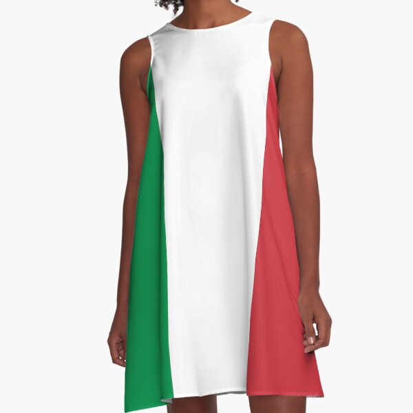 ITALY. ITALIAN. Italian Flag. FULL COVER, Flag of Italy, 'Bandiera d'Italia', Pure and simple. A-Line Dress