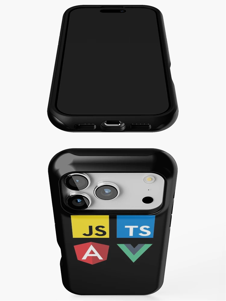 Thumbnail 3 of 4, iPhone Case, Vue, TypeScript, Angular and JavaScript (Black) designed and sold by hellkni9ht.