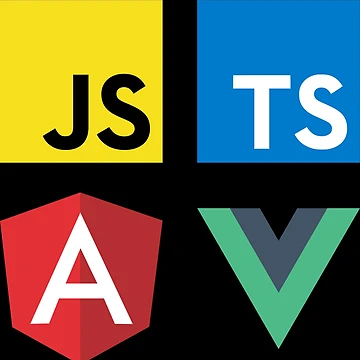 Artwork thumbnail, Vue, TypeScript, Angular and JavaScript (Black) by hellkni9ht