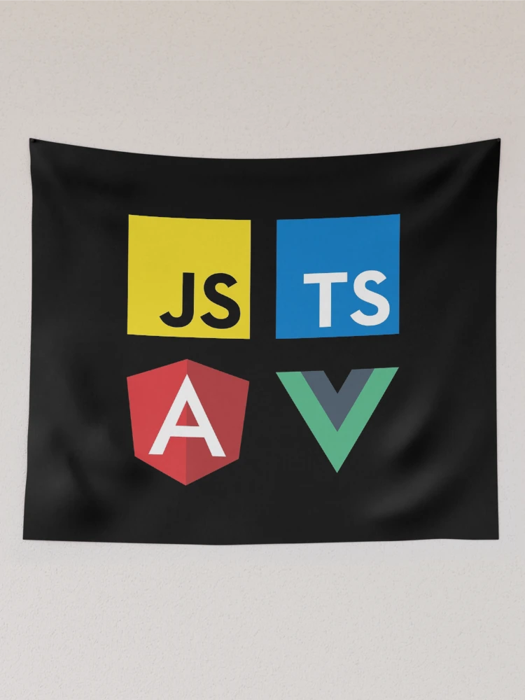 Thumbnail 2 of 3, Tapestry, Vue, TypeScript, Angular and JavaScript (Black) designed and sold by hellkni9ht.