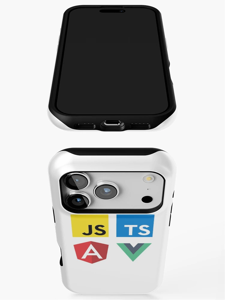 Thumbnail 3 of 4, iPhone Case, Vue, TypeScript, Angular and JavaScript (White) designed and sold by hellkni9ht.