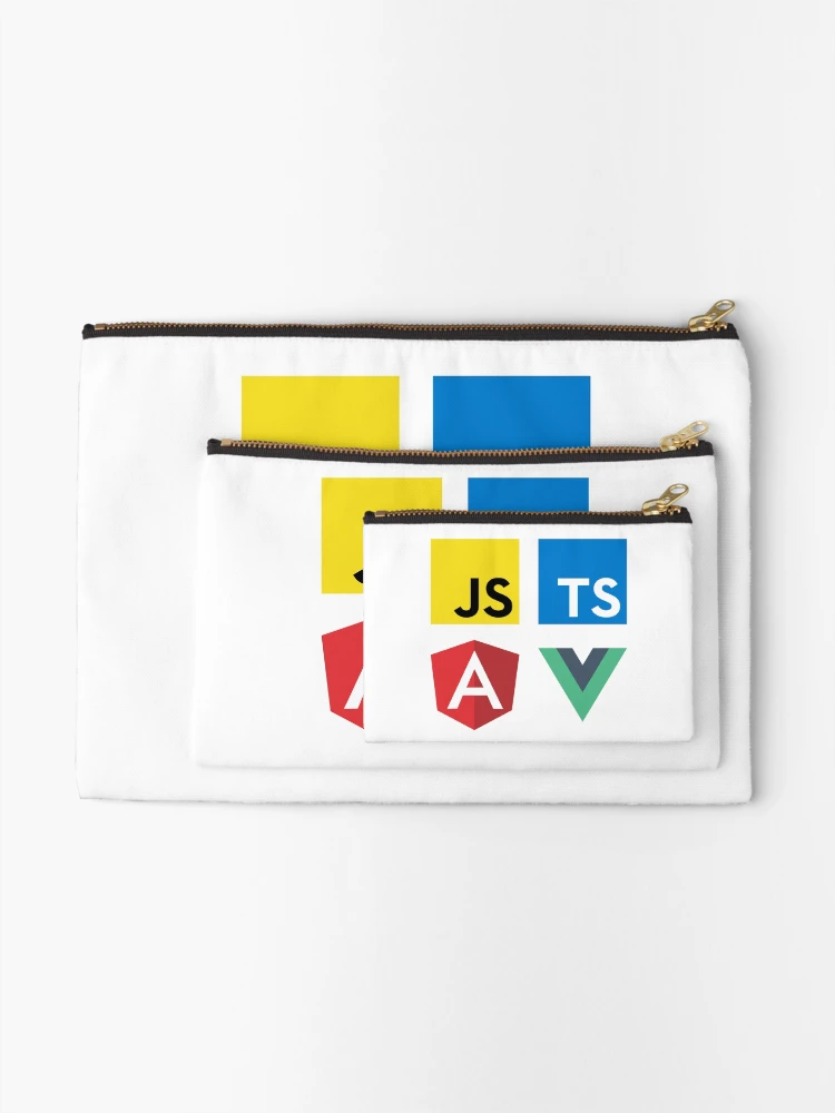 Aperçu 2 sur 4. Pochette avec l'œuvre Vue, TypeScript, Angular et JavaScript (Blanc) créée et vendue par hellkni9ht.