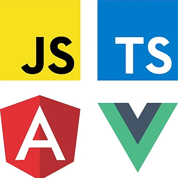 Artwork thumbnail, Vue, TypeScript, Angular and JavaScript (White) by hellkni9ht