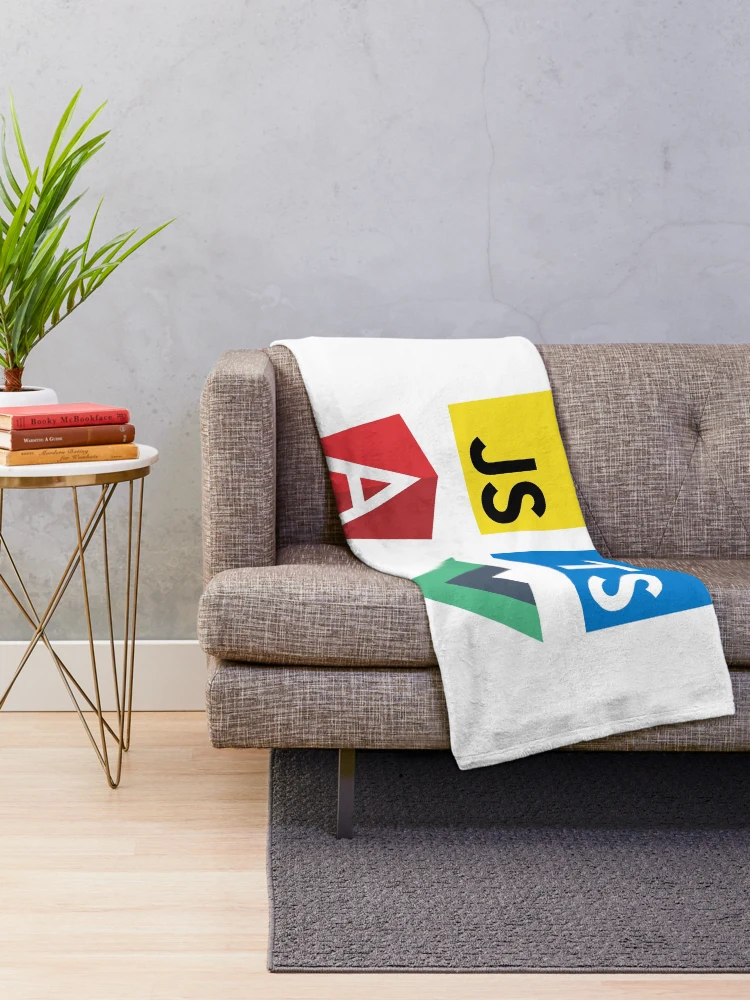 Thumbnail 2 of 6, Throw Blanket, Vue, TypeScript, Angular and JavaScript (White) designed and sold by hellkni9ht.