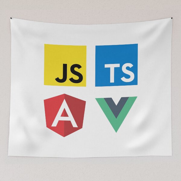 Item preview, Vue, TypeScript, Angular and JavaScript (White) designed and sold by hellkni9ht.