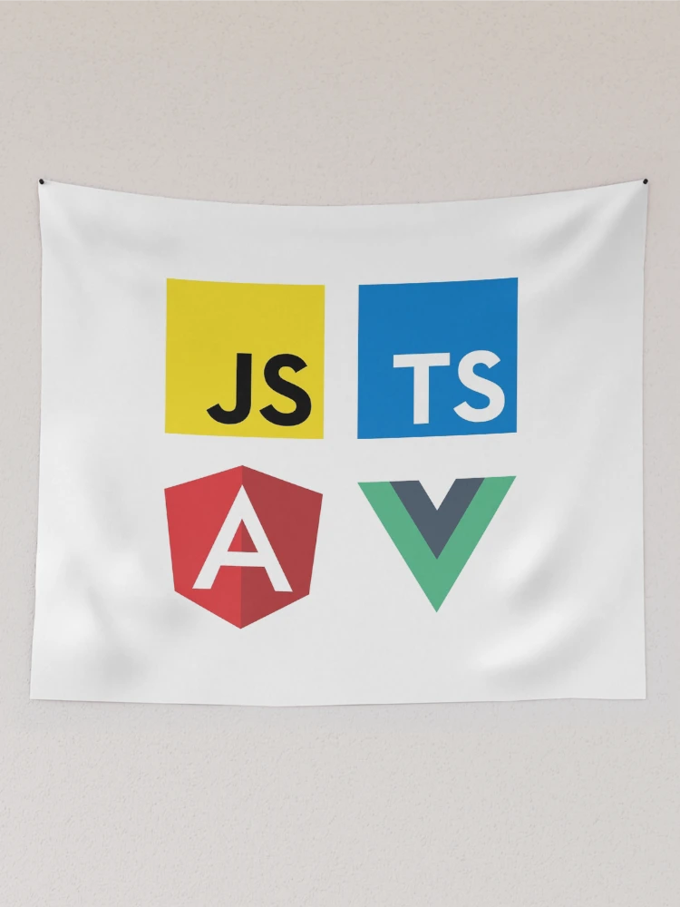 Thumbnail 2 of 3, Tapestry, Vue, TypeScript, Angular and JavaScript (White) designed and sold by hellkni9ht.