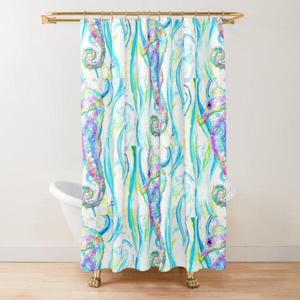 Seahorse Swimming in the Ocean Shower Curtain