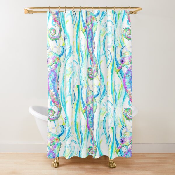 Seahorse Swimming in the Ocean Shower Curtain
