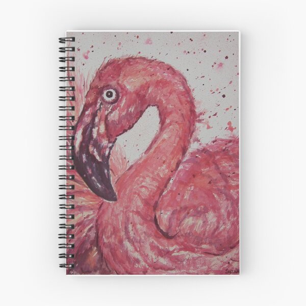 Item preview, Pretty Flamingo watercolour painting with Splatter Effect background  designed and sold by Suzanne Thomson.