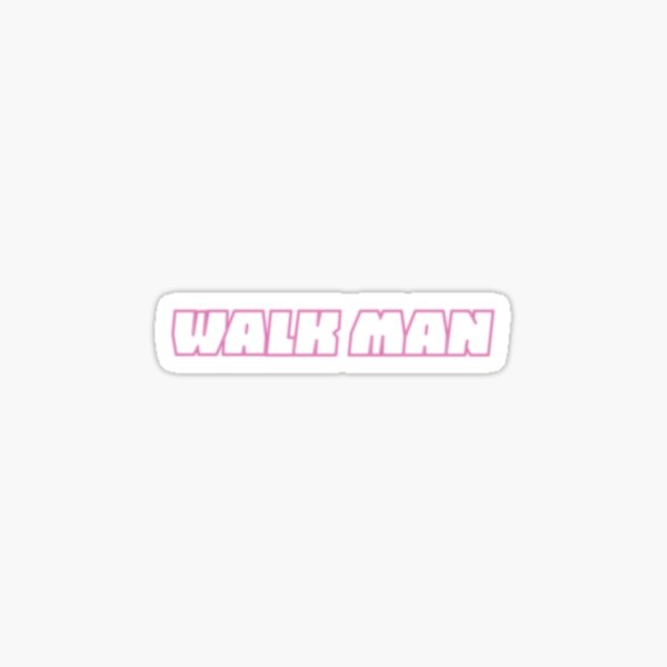 Glowing WALK MAN Text - Tiny Meat Gang Sticker