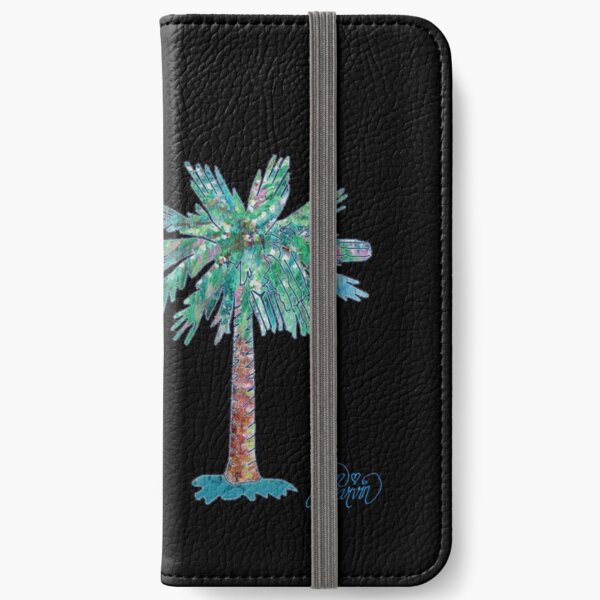 Palmetto Tree and Moon by Jan Marvin iPhone Wallet