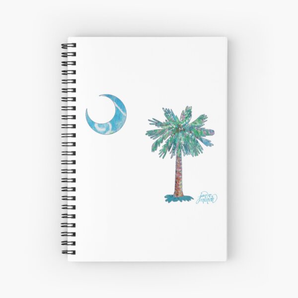 Palmetto Tree and Moon by Jan Marvin Spiral Notebook