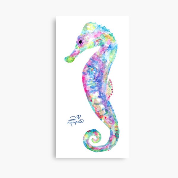 Seahorse watercolor Canvas Print